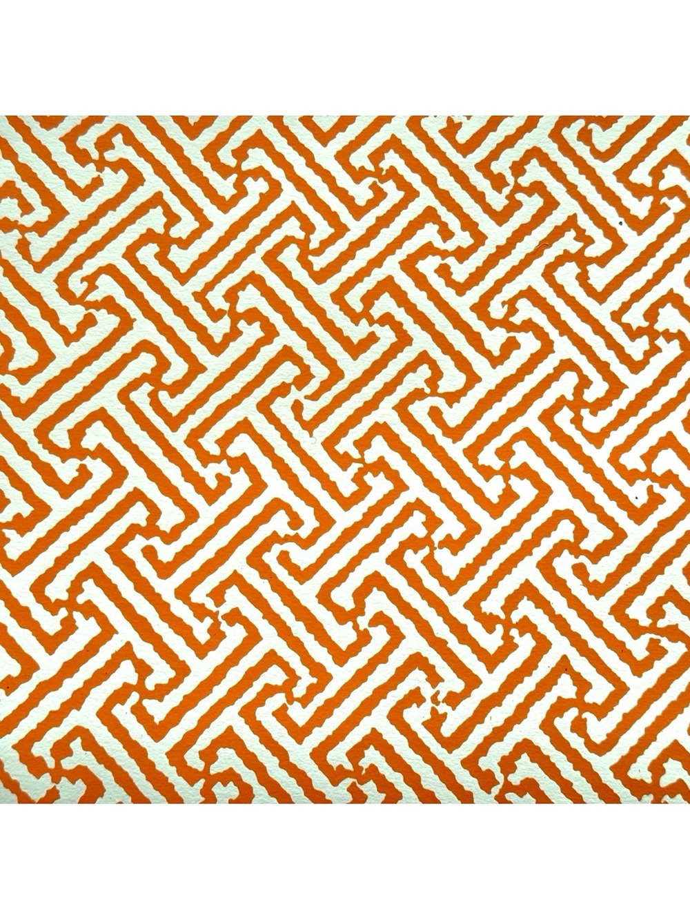 Vintage Wallpaper Roll Java Java by China Seas Quadrille Orange White Hand Print